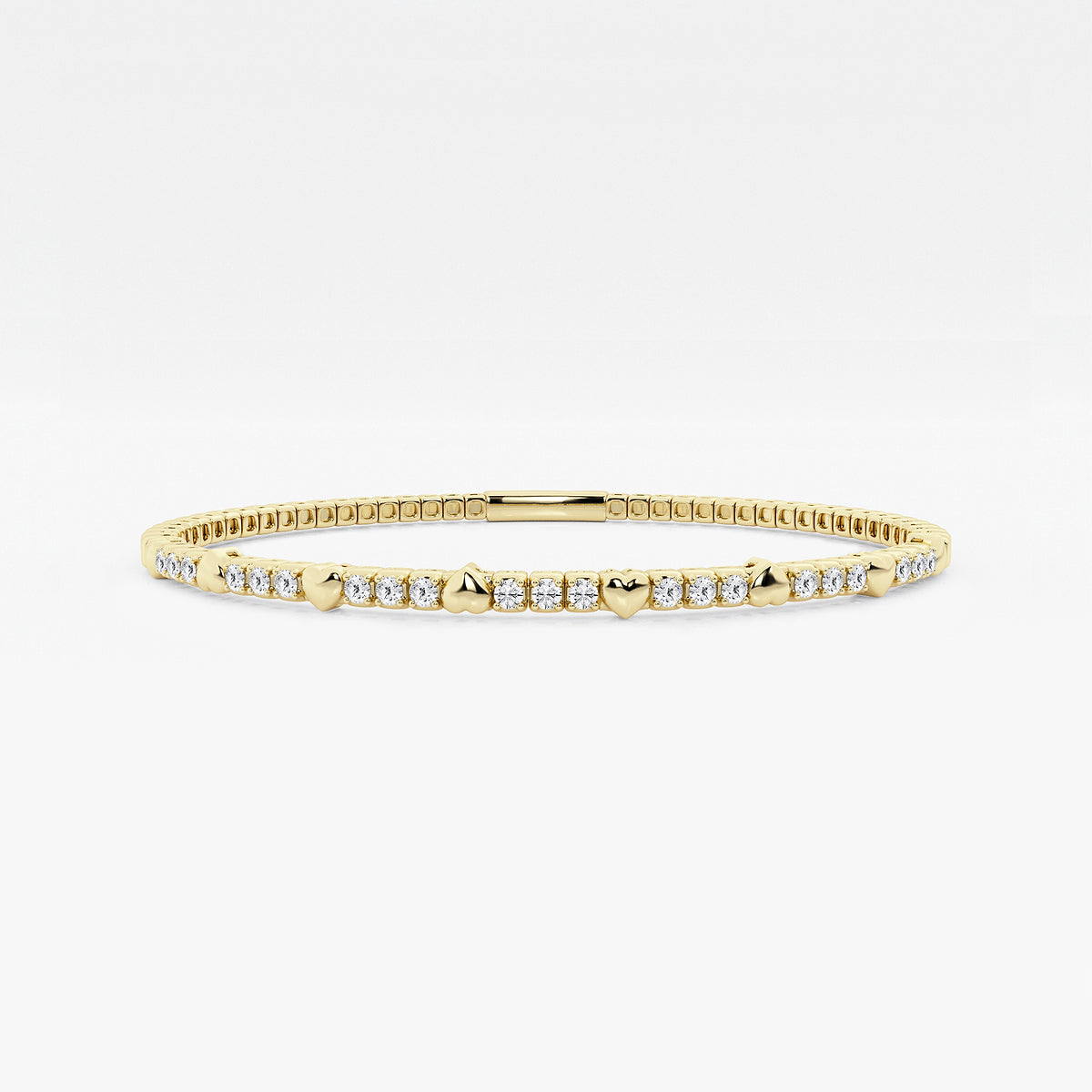 Round Lab Grown Diamond Flexible Bangle Bracelet
