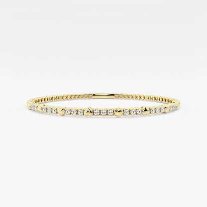 Round Lab Grown Diamond Flexible Bangle Bracelet