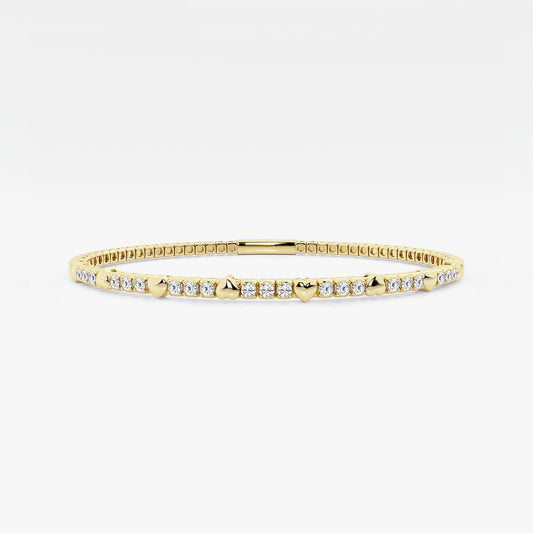 Round Lab Grown Diamond Flexible Bangle Bracelet