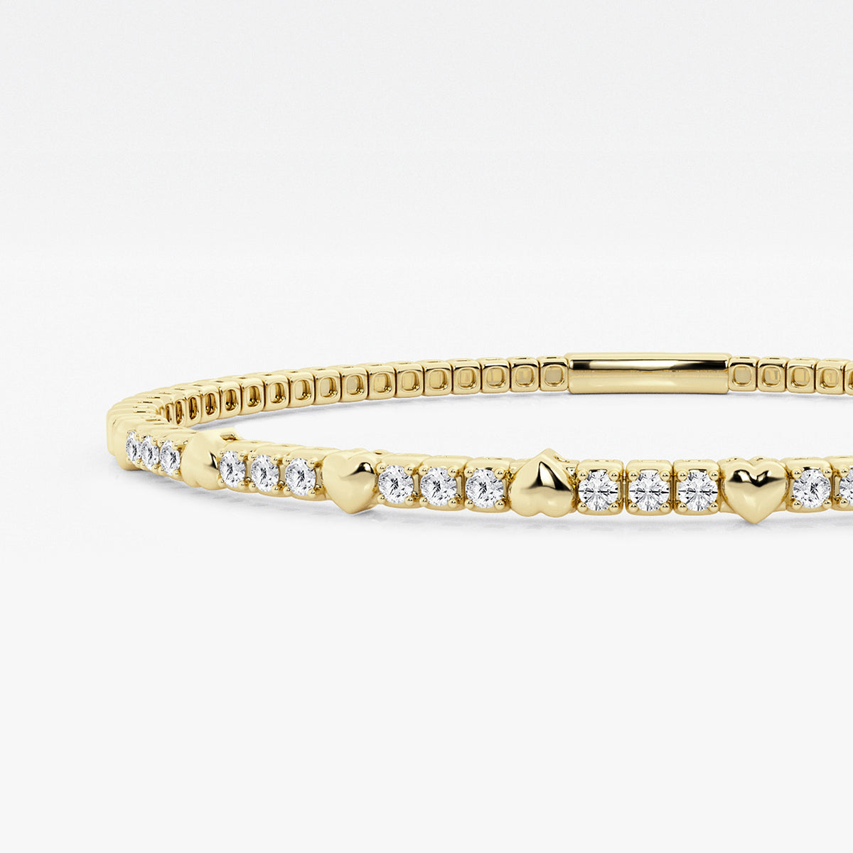 Round Lab Grown Diamond Flexible Bangle Bracelet