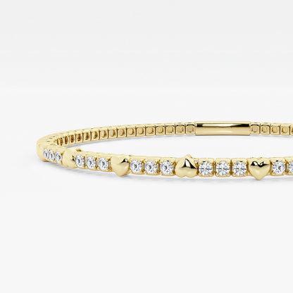 Round Lab Grown Diamond Flexible Bangle Bracelet