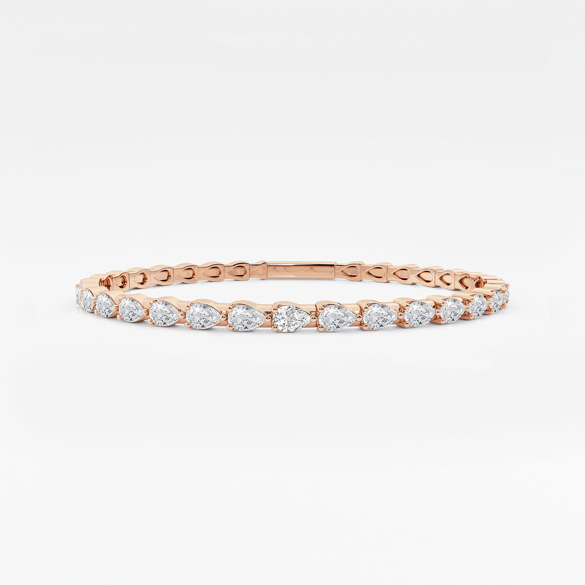 Pear Lab Grown Diamond Flexible Bangle Bracelet