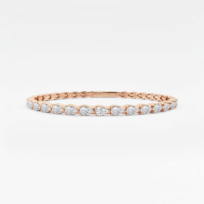 Pear Lab Grown Diamond Flexible Bangle Bracelet