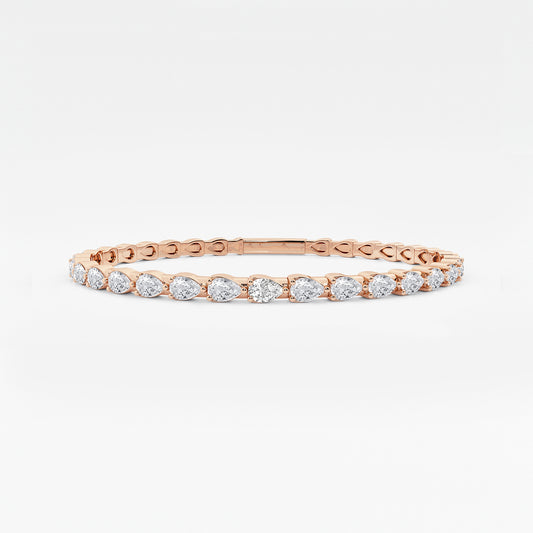 Pear Lab Grown Diamond Flexible Bangle Bracelet