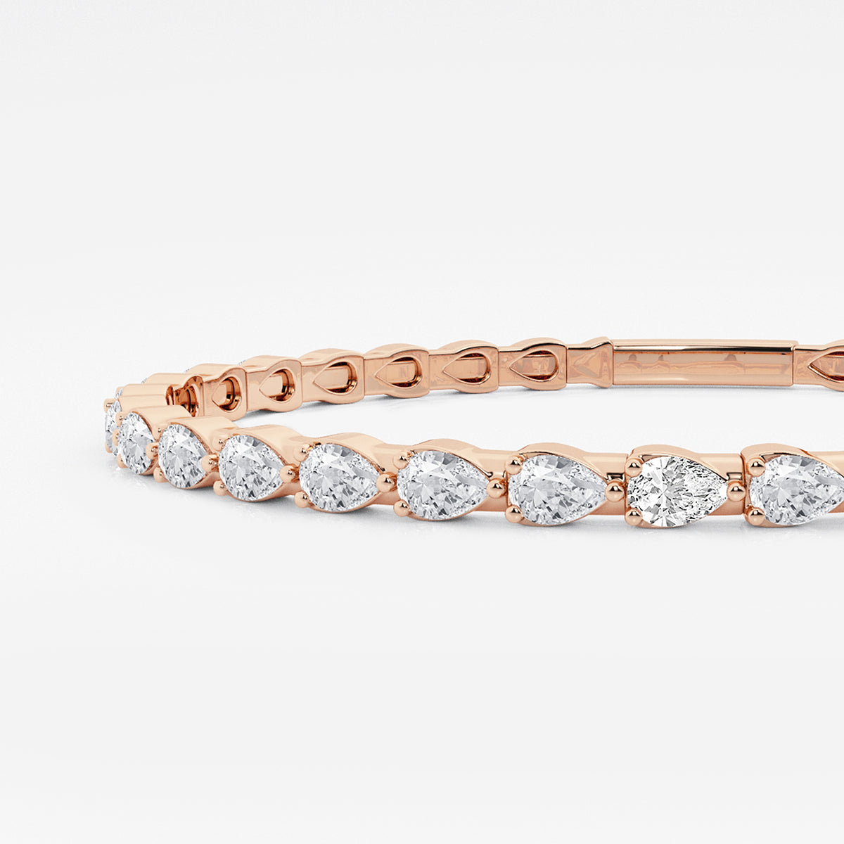 Pear Lab Grown Diamond Flexible Bangle Bracelet