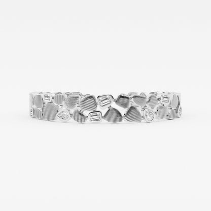Mosaic Multi-Shape Lab Grown Diamond Hinged Bangle Bracelet