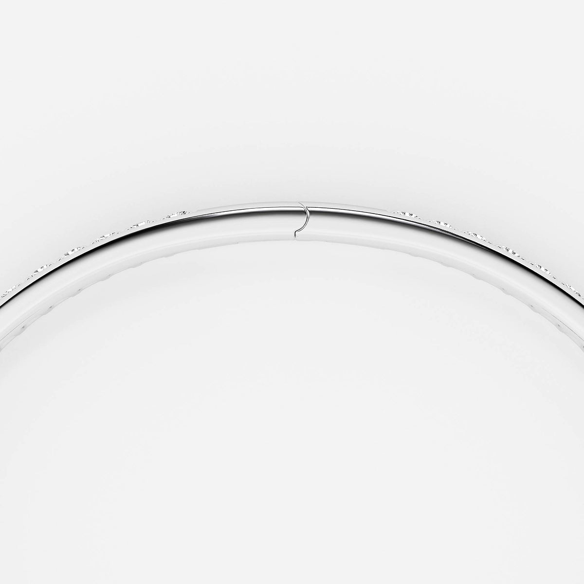 6 2/5 ctw Pear Lab Grown Diamond Hinged Open Pave Bangle Bracelet    14K White Gold, E, VS1