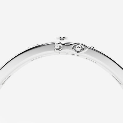 10 3/4 ctw Asscher Lab Grown Diamond  Bangle Bracelet - 7 Inches    14K White Gold, DE, VS1