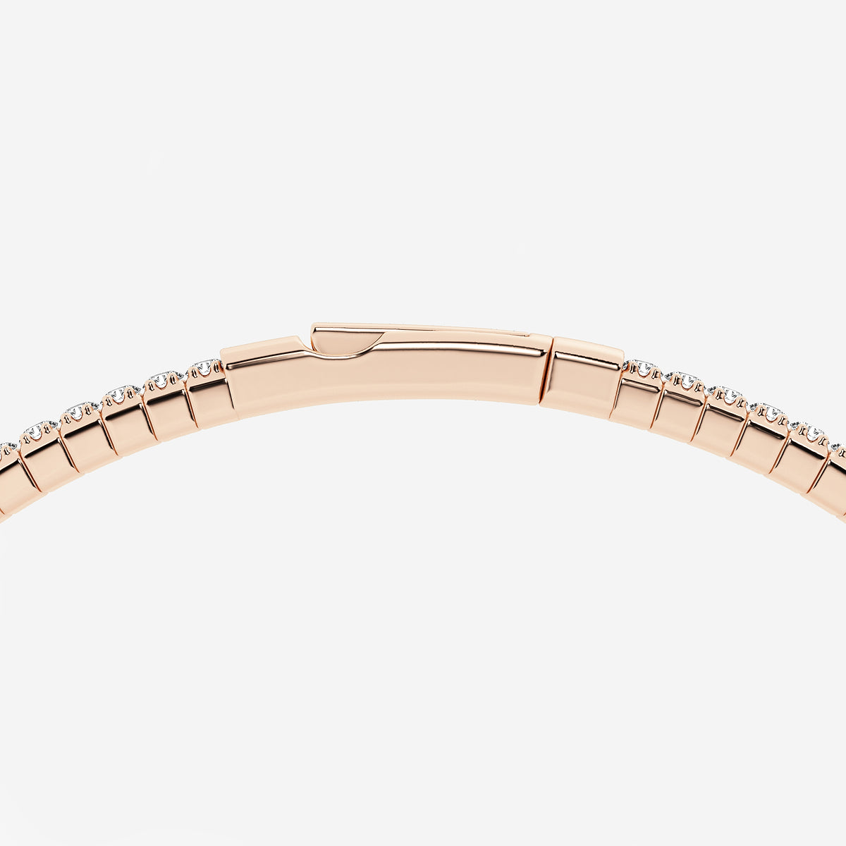 2 ctw Round Lab Grown Diamond Flex Bangle Bracelet - 7 Inches    14K Rose Gold, DE, VS1