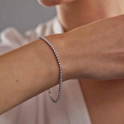 1 ctw Round Lab Grown Diamond Four-Prong Tennis Bracelet - 7 Inches    14K Yellow Gold, DE, VS1