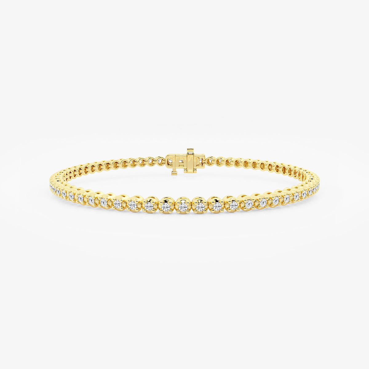 1 ctw Round Lab Grown Diamond Four-Prong Tennis Bracelet - 7 Inches    14K Yellow Gold, DE, VS1
