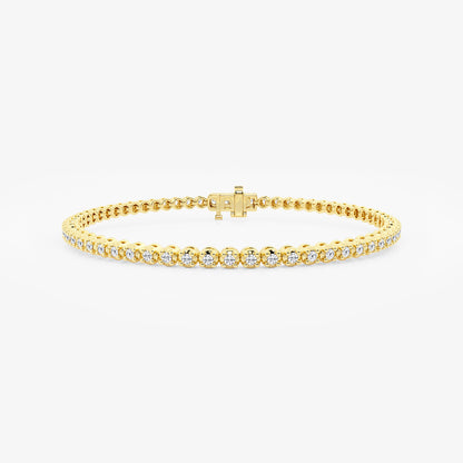 1 ctw Round Lab Grown Diamond Four-Prong Tennis Bracelet - 7 Inches    14K Yellow Gold, DE, VS1