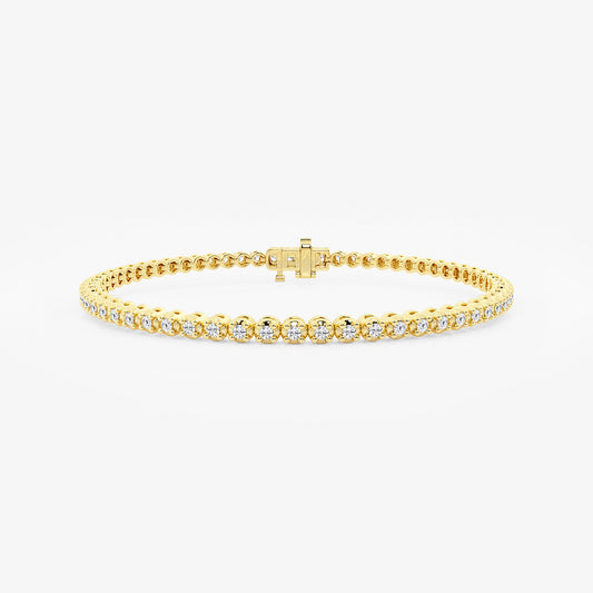 1 ctw Round Lab Grown Diamond Four-Prong Tennis Bracelet - 7 Inches    14K Yellow Gold, DE, VS1