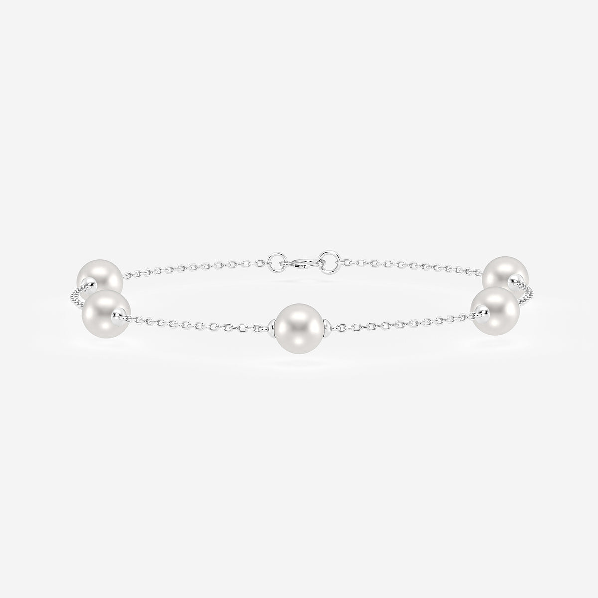 Cultured Freshwater Pearl Station Chain Bracelet