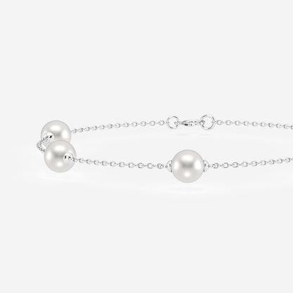 Cultured Freshwater Pearl Station Chain Bracelet