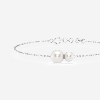 Double Cultured Freshwater Pearl Floating Bracelet