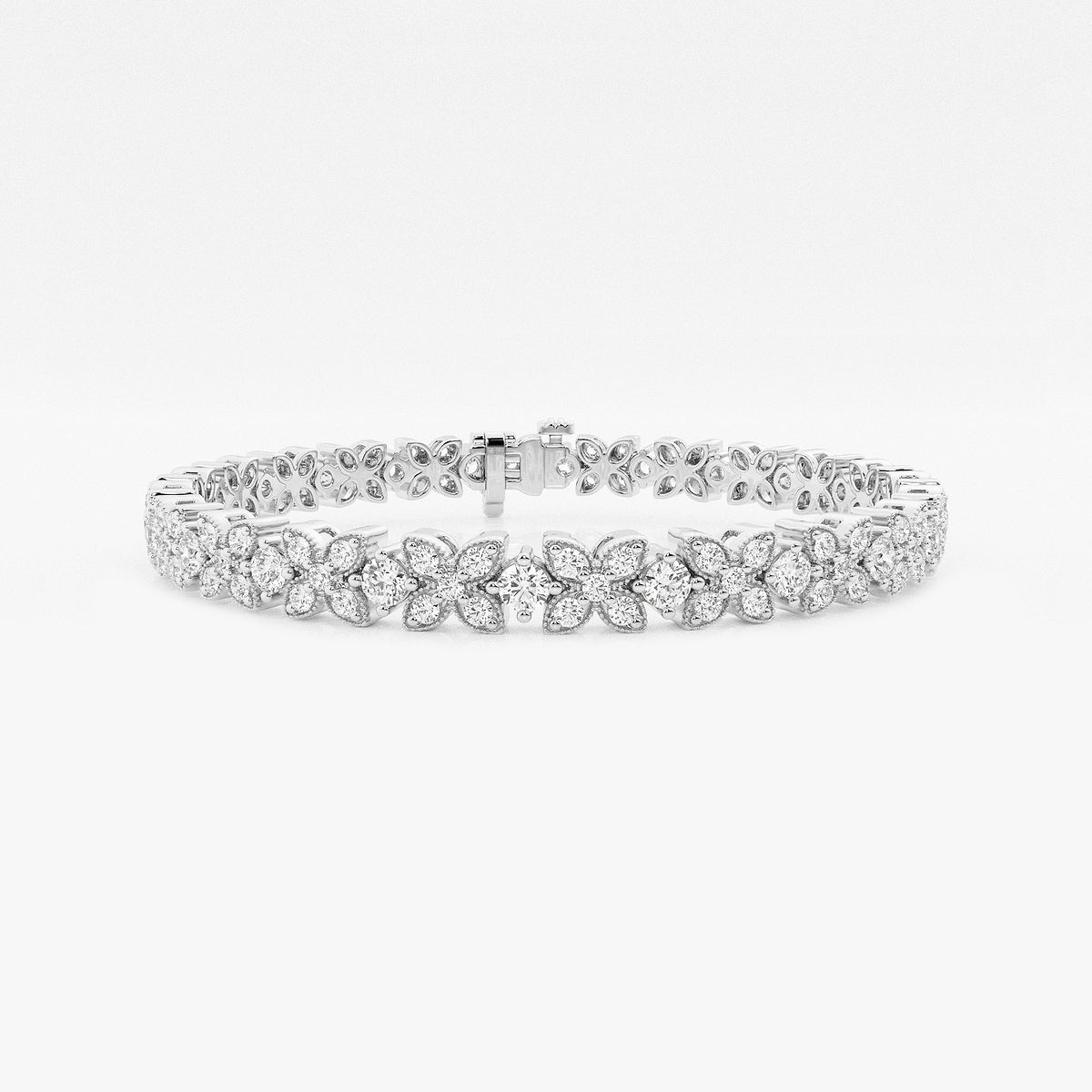 4 ctw Round Lab Grown Diamond X+O Bracelet - 7 Inches    Platinum, DE, VS1