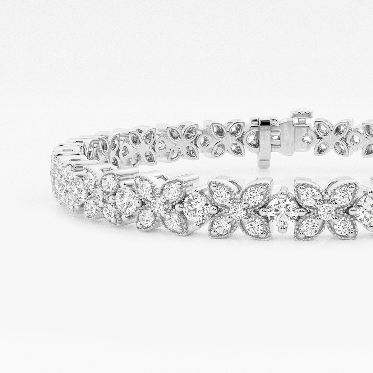 4 ctw Round Lab Grown Diamond X+O Bracelet - 7 Inches    Platinum, DE, VS1