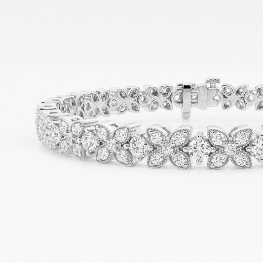 4 ctw Round Lab Grown Diamond X+O Bracelet - 7 Inches    Platinum, DE, VS1