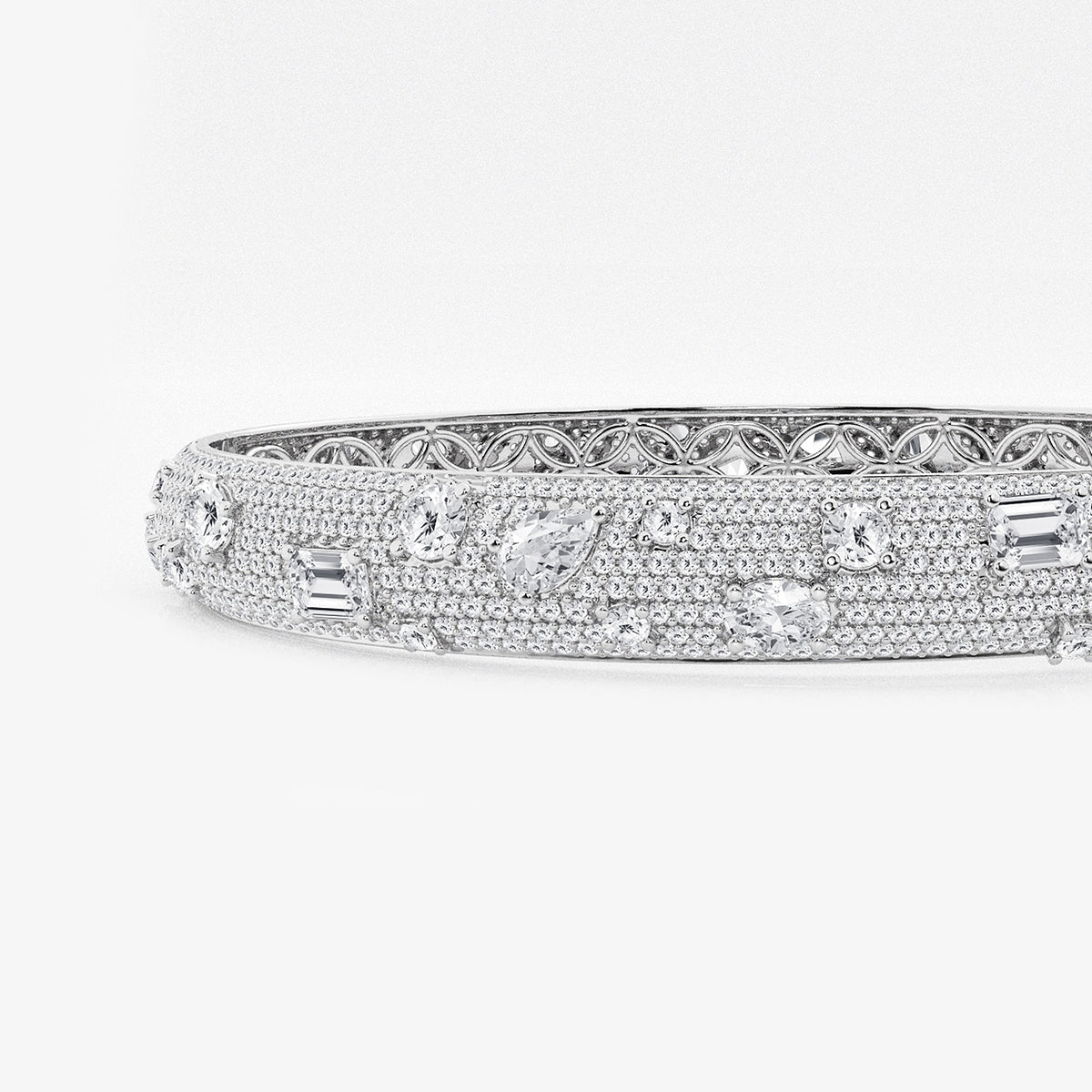 Multi-Shape Lab Grown Diamond Scatter Bangle