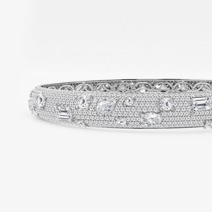 Multi-Shape Lab Grown Diamond Scatter Bangle