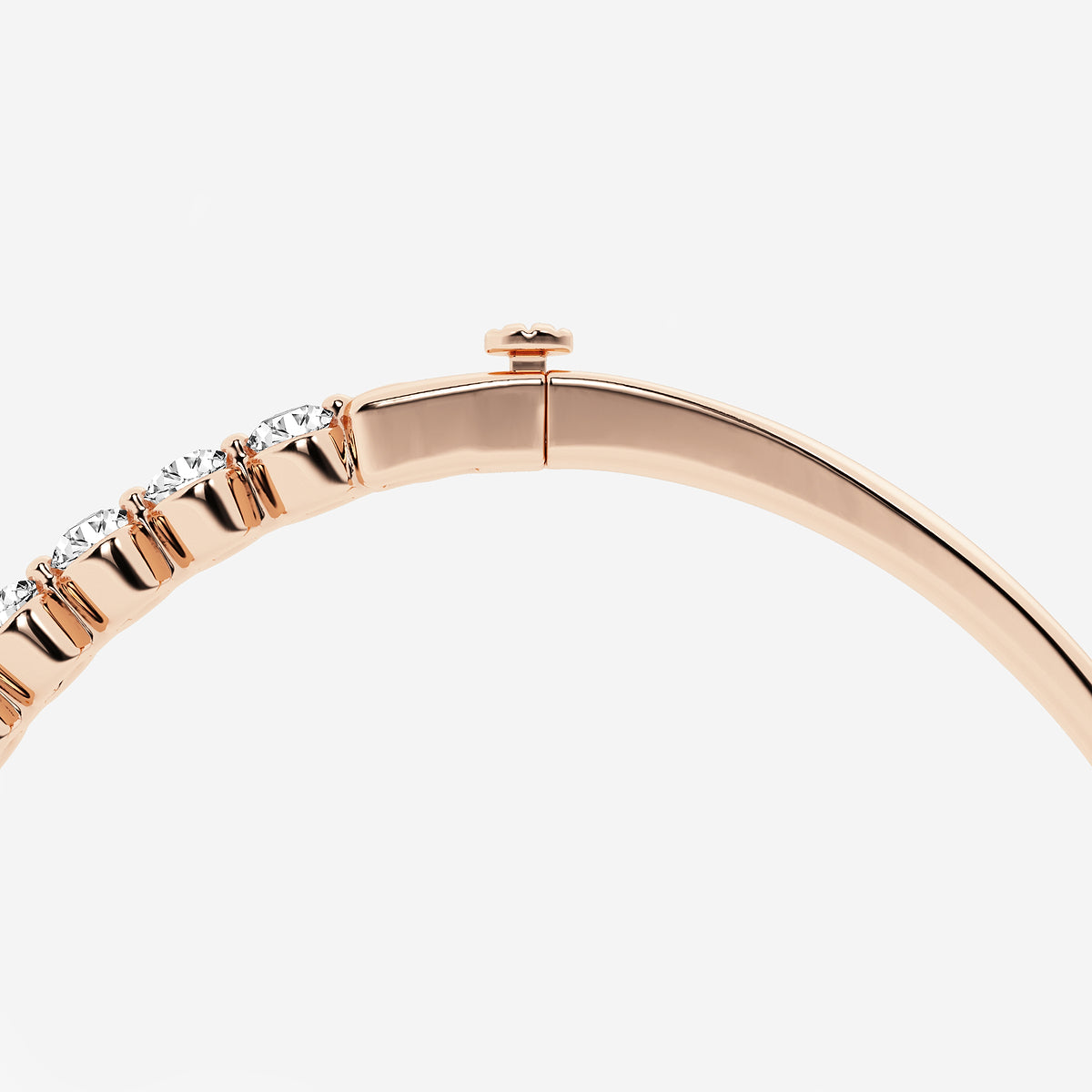 3 1/6 ctw Round Lab Grown Diamond Floating Bangle Bracelet - 7 Inches    14K Rose Gold, DE, VS1