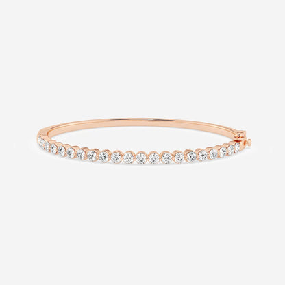 3 1/6 ctw Round Lab Grown Diamond Floating Bangle Bracelet - 7 Inches    14K Rose Gold, DE, VS1