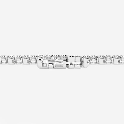 4 ctw Round Lab Grown Diamond Double Row Bracelet - 7 Inches    14K White Gold, DE, VS1