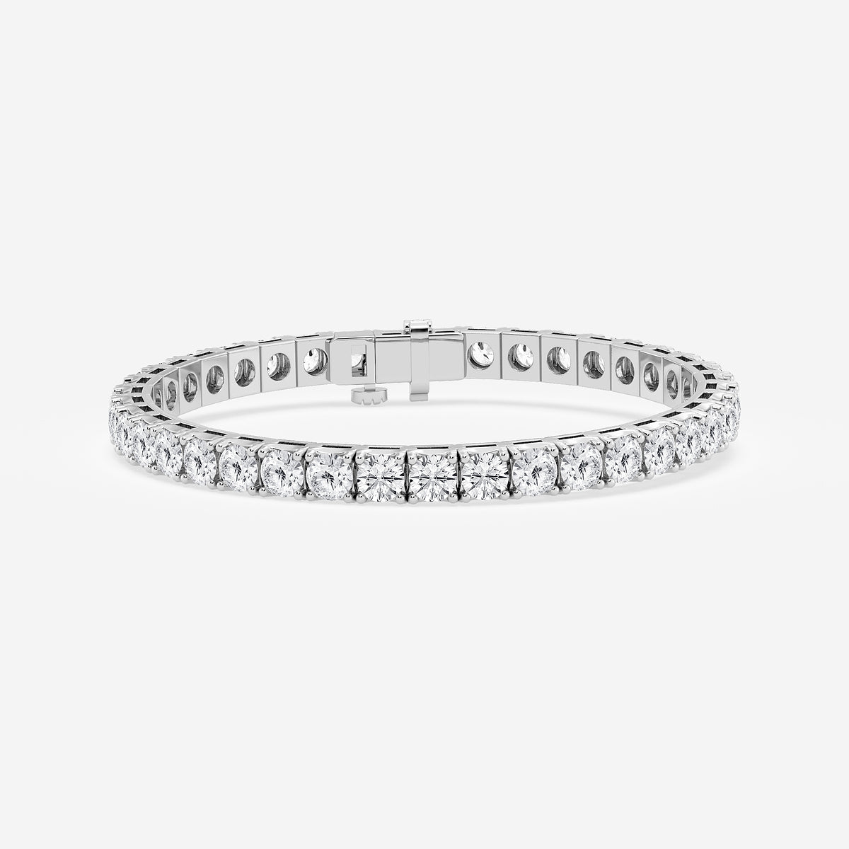 15 ctw Round Lab Grown Diamond Four-Prong Tennis Bracelet - 7.0 Inches    Platinum, DE, VS1