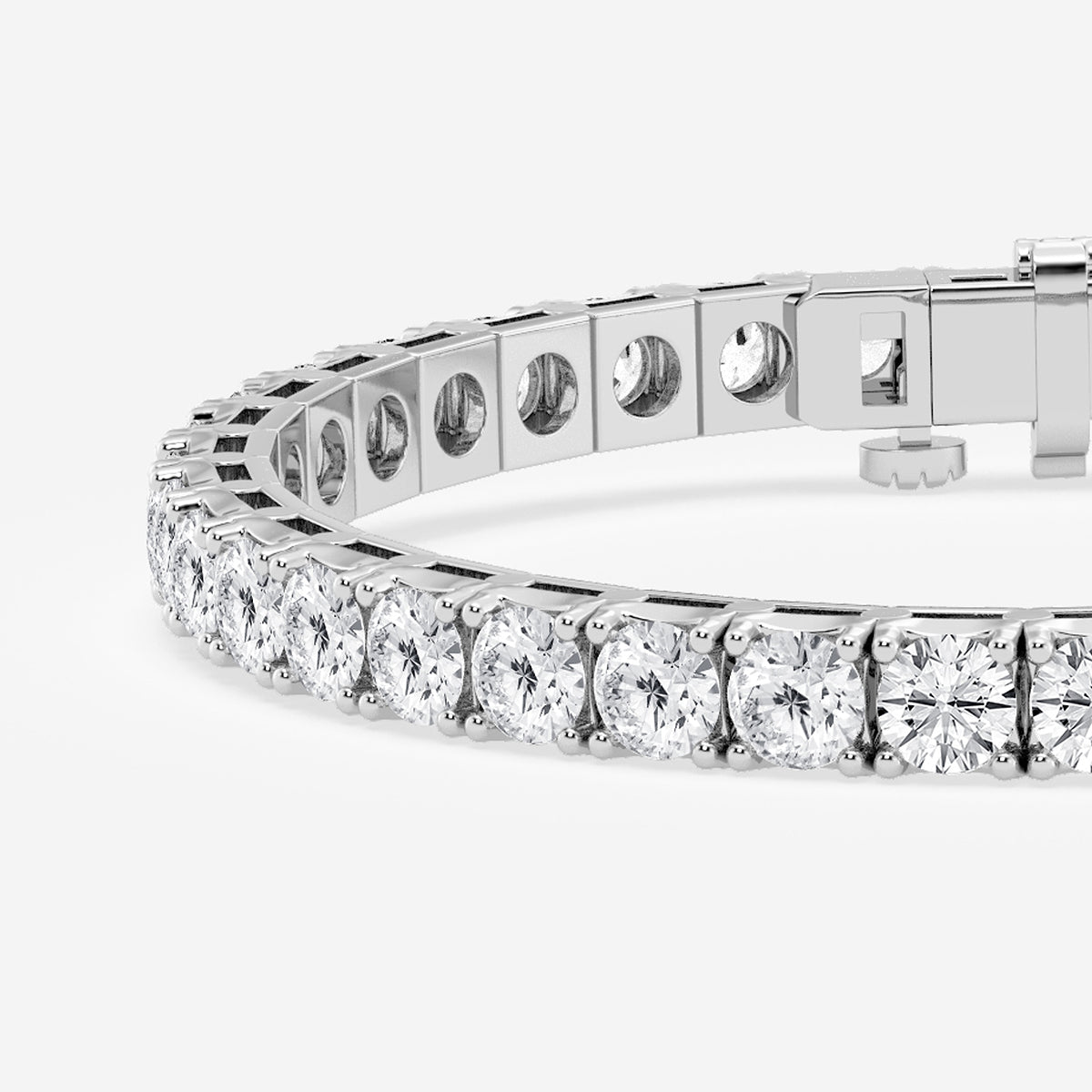 15 ctw Round Lab Grown Diamond Four-Prong Tennis Bracelet - 7.0 Inches    Platinum, DE, VS1