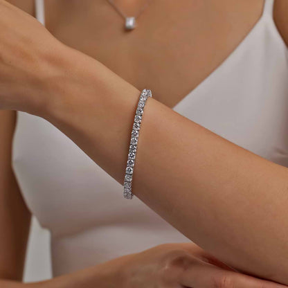 15 ctw Round Lab Grown Diamond Four-Prong Tennis Bracelet - 7.0 Inches    Platinum, DE, VS1