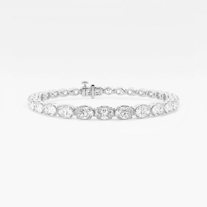 10 ctw Oval Lab Grown Diamond East-West Tennis Bracelet - 8 Inches    Platinum, DE, VS1