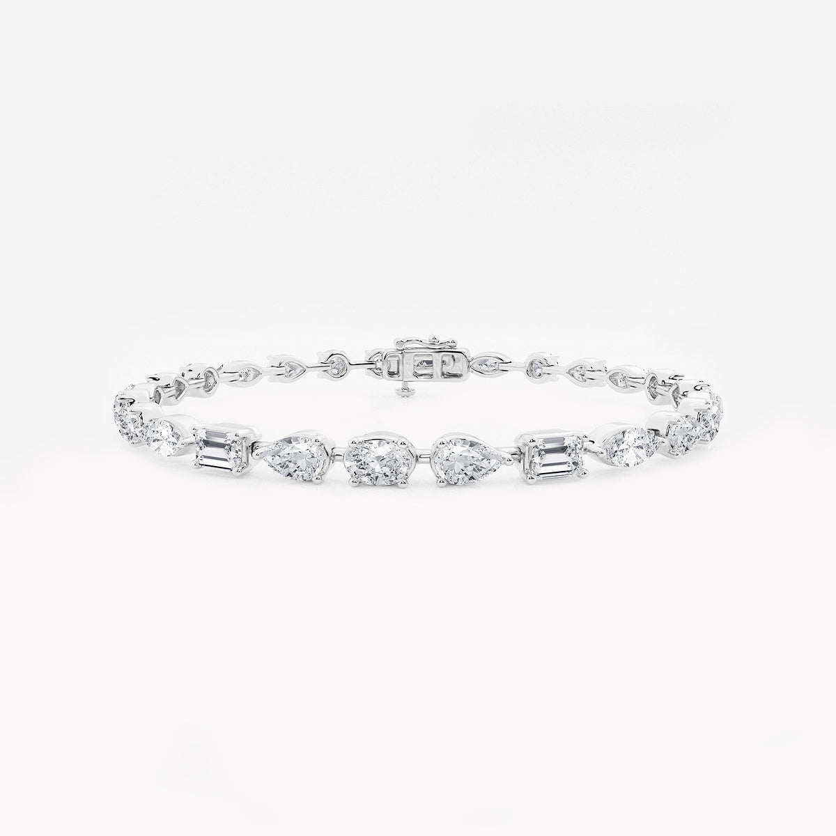 8 2/3 ctw Multi-Shape Lab Grown Diamond Alternating Bracelet 8 Inches    Platinum, DE, VS1
