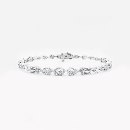 8 2/3 ctw Multi-Shape Lab Grown Diamond Alternating Bracelet 8 Inches    Platinum, DE, VS1