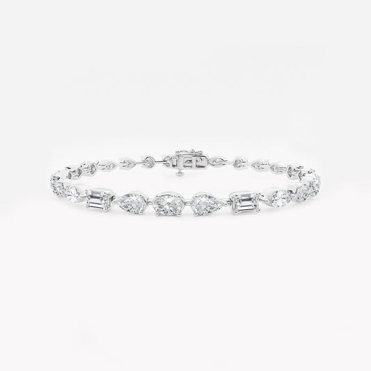 8 2/3 ctw Multi-Shape Lab Grown Diamond Alternating Bracelet 8 Inches    Platinum, DE, VS1
