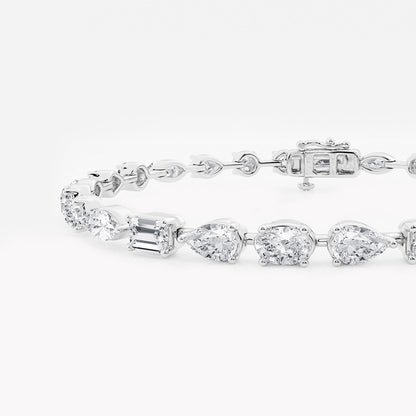 8 2/3 ctw Multi-Shape Lab Grown Diamond Alternating Bracelet 8 Inches    Platinum, DE, VS1