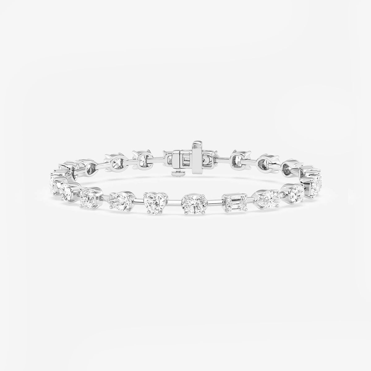 7 ctw Mixed Diamond Mixed Shapes Bracelet - 7 Inches    18K White Gold, DE, VS1
