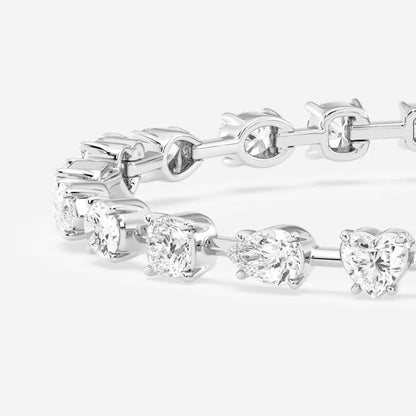7 ctw Mixed Diamond Mixed Shapes Bracelet - 7 Inches    18K White Gold, DE, VS1