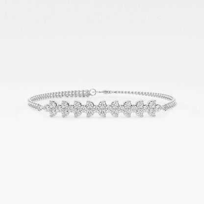 näas Romancing 3/4 ctw Round Lab Grown Diamond Chain Bracelet - 6 Inches + 1 Inch Extender    Platinum, DE, VS1