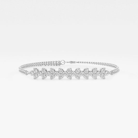 näas Romancing 3/4 ctw Round Lab Grown Diamond Chain Bracelet - 6 Inches + 1 Inch Extender    Platinum, DE, VS1