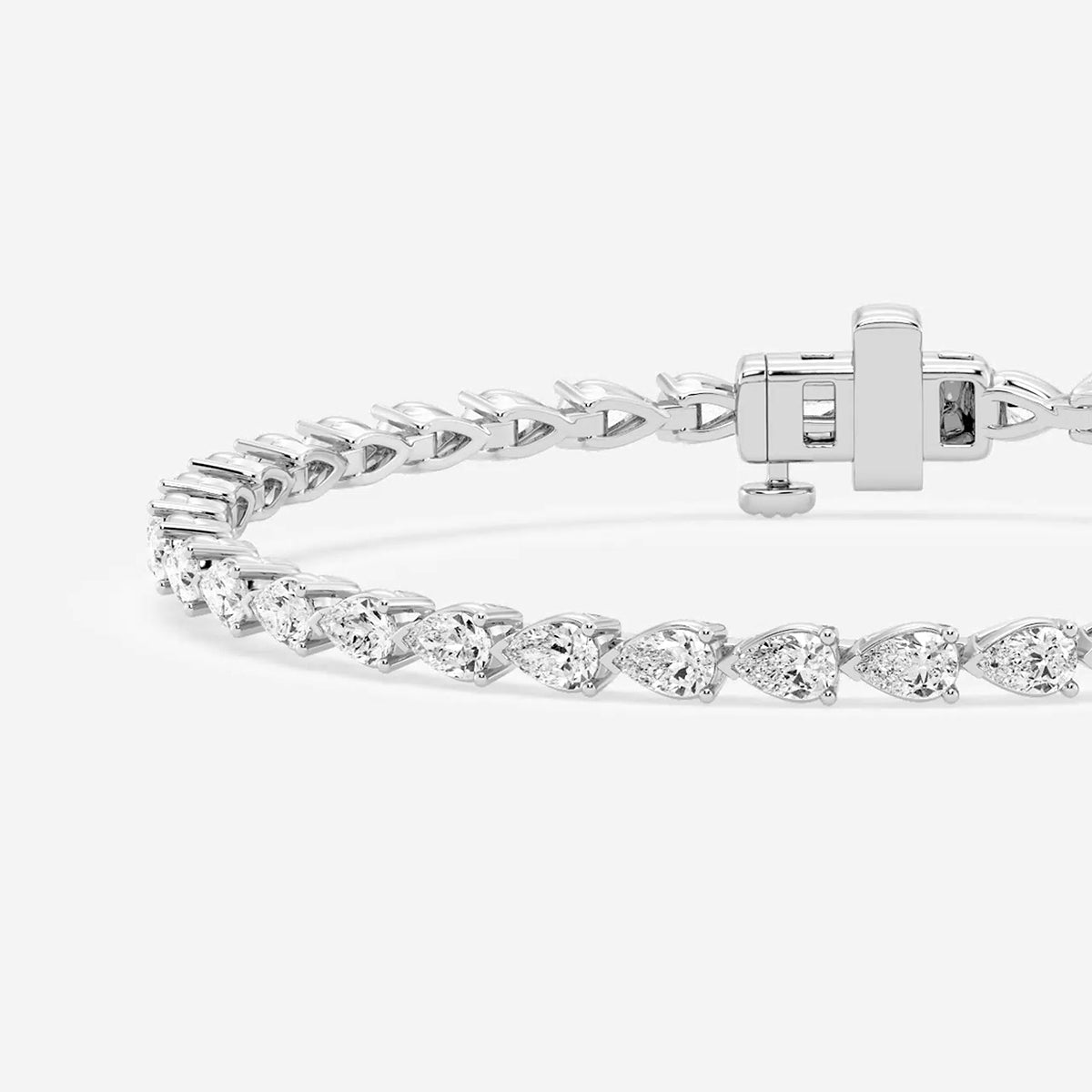 5 ctw Pear Lab Grown Diamond East-West Tennis Bracelet - 7 Inches    Platinum, DE, VS1