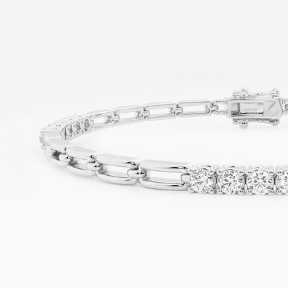 1 ctw Round Lab Grown Diamond Paper Clip Bracelet - 7 Inches    14K White Gold, DE, VS1