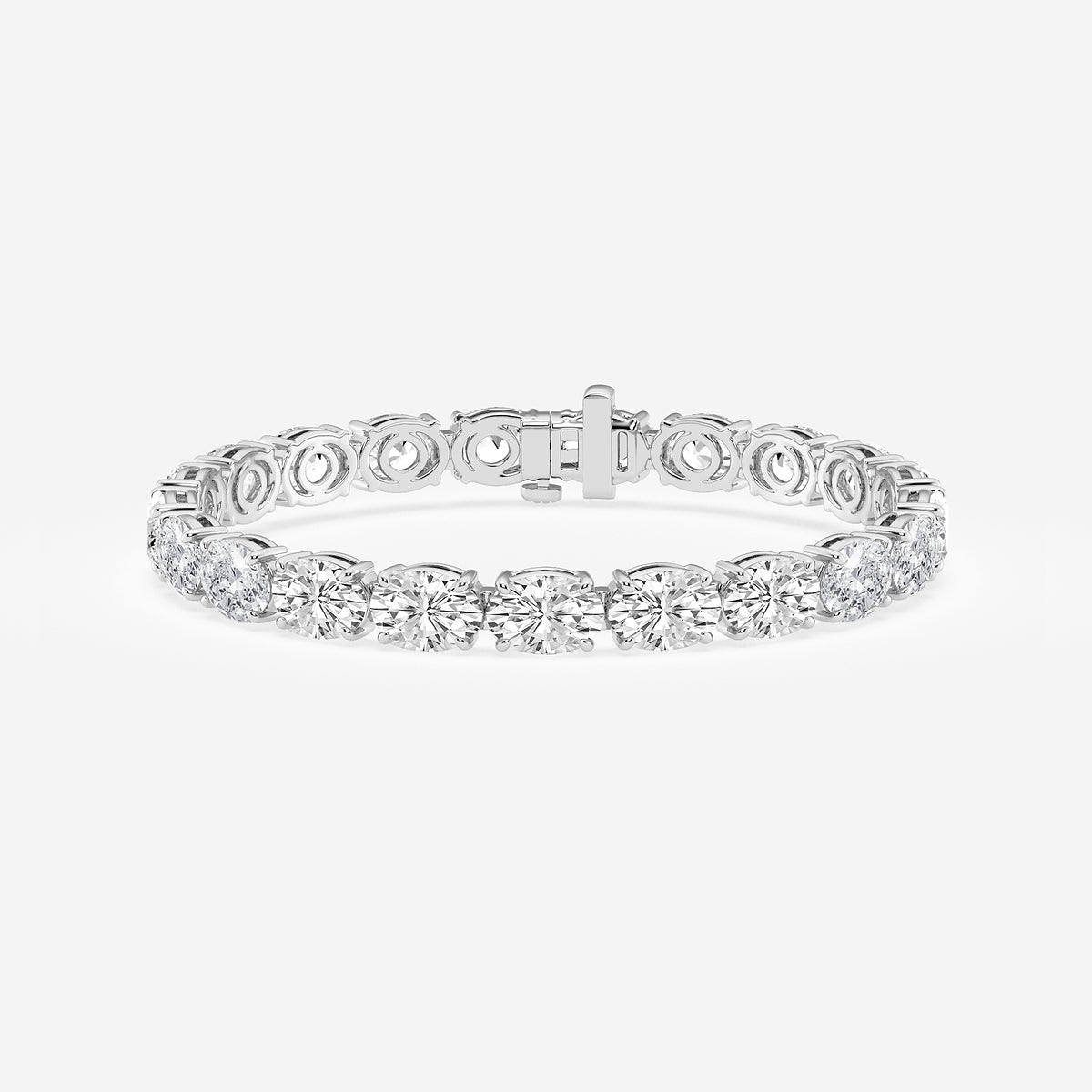 25 ctw Oval Lab Grown Diamond East -West Tennis Bracelet - 7 Inches    Platinum, E, VS1