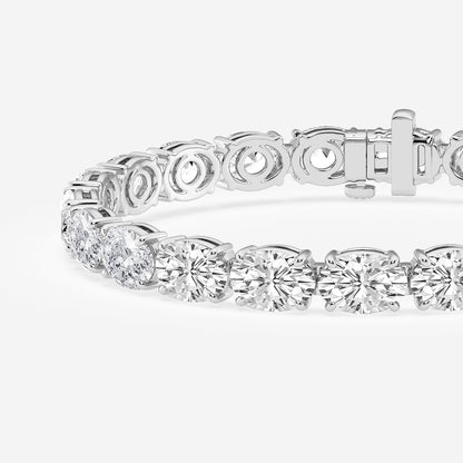 25 ctw Oval Lab Grown Diamond East -West Tennis Bracelet - 7 Inches    Platinum, E, VS1