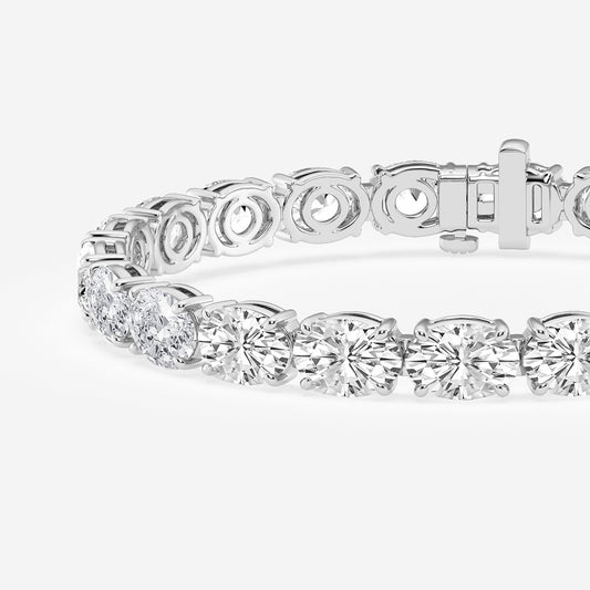 25 ctw Oval Lab Grown Diamond East -West Tennis Bracelet - 7 Inches    Platinum, E, VS1