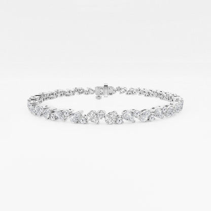 4 1/2 ctw Round and Pear Lab Grown Diamond Alternating Bracelet - 8 Inches    Platinum, DE, VS1