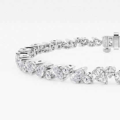4 1/2 ctw Round and Pear Lab Grown Diamond Alternating Bracelet - 8 Inches    Platinum, DE, VS1