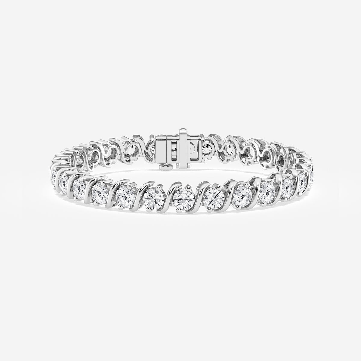 15 ctw Round Lab Grown Diamond "S" Tennis Bracelet - 8 Inches    Platinum, DE, VS1