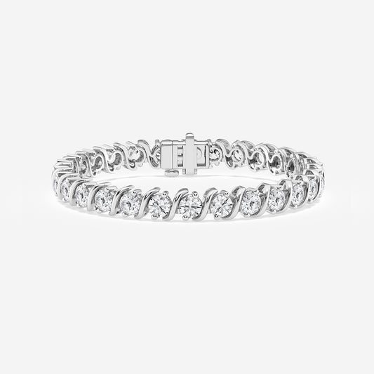 15 ctw Round Lab Grown Diamond "S" Tennis Bracelet - 8 Inches    Platinum, DE, VS1
