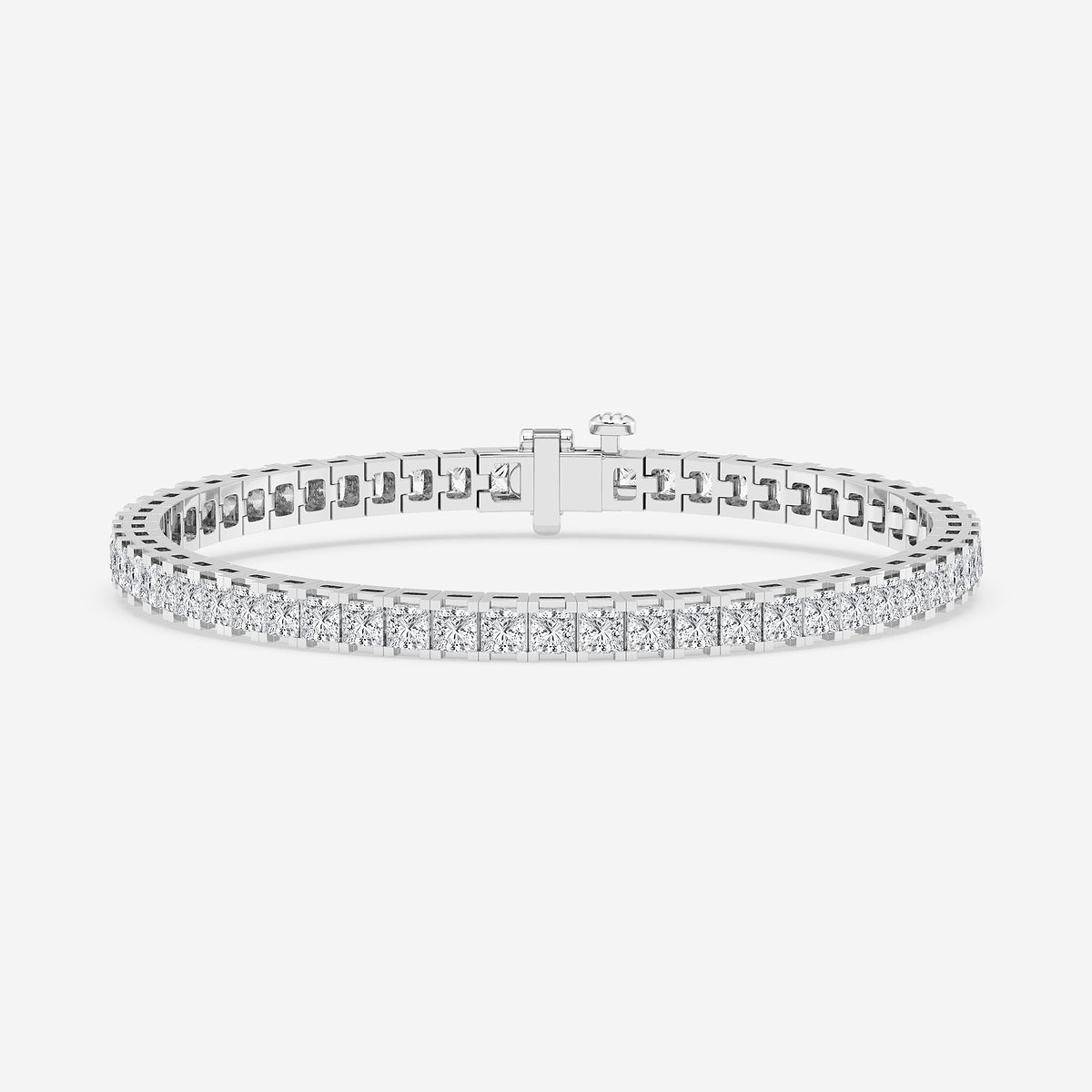 12 ctw Princess Lab Grown Diamond Tennis Bracelet - 8 Inches    Platinum, DE, VS1